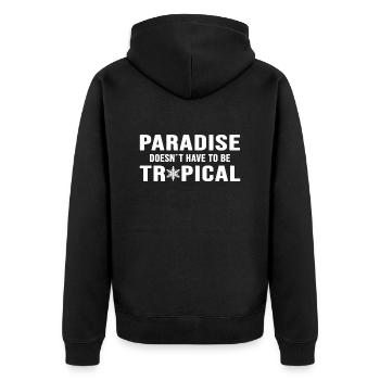 Schnee Winterwonder Winterzeit Winterurlaub - Unisex Premium Bio Zip Hoodie - Schwarz - Hinten - Nico (187cm)