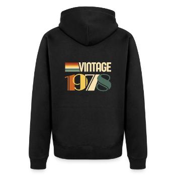 Vintage 1978-cadeau anniversaire 1978 - Veste à capuche bio Premium Unisexe - noir - Dos - Nico (187cm)
