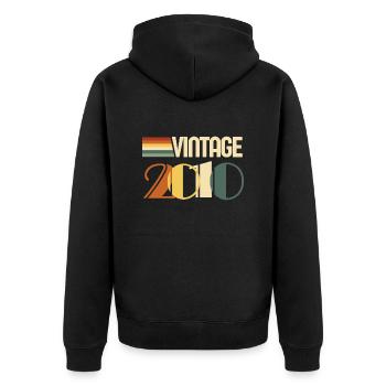 Vintage 2010 - 2010 Anniversary Gift - Unisex Premium Organic Zip Hoodie - black - Back - Nico (187cm)