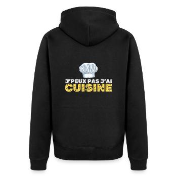 je peux pas j ai cuisine humour chef cuisinier - Veste à capuche bio Premium Unisexe - noir - Dos - Nico (187cm)