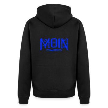 moin - Unisex Premium Organic Zip Hoodie - black - Back - Nico (187cm)