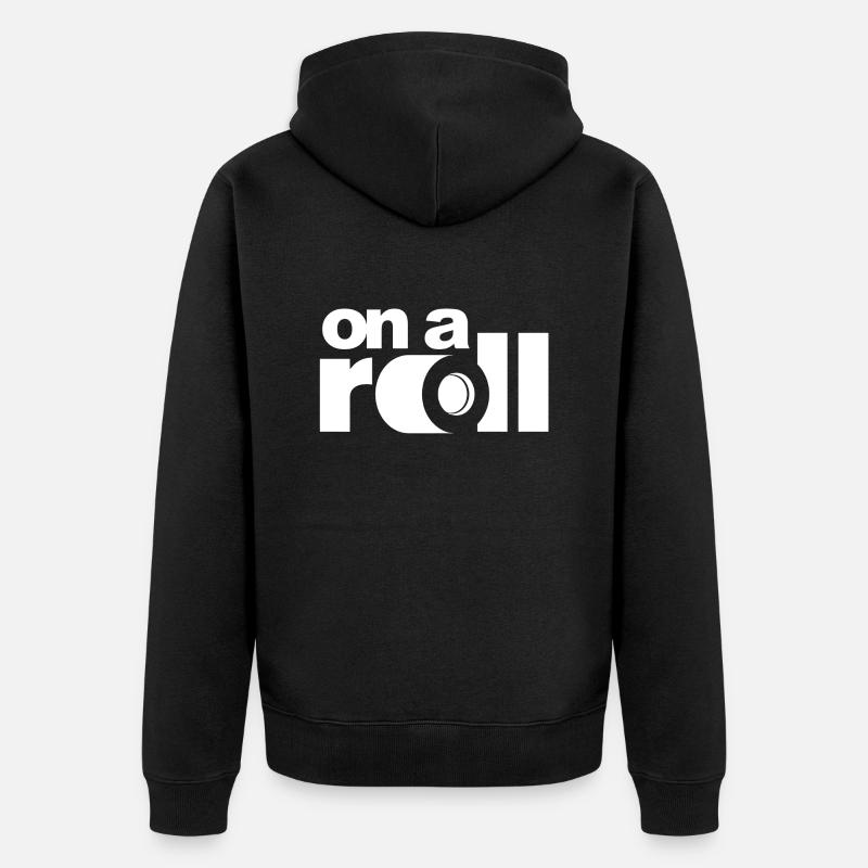 On a Roll - Unisex Premium Bio Zip Hoodie - Schwarz
