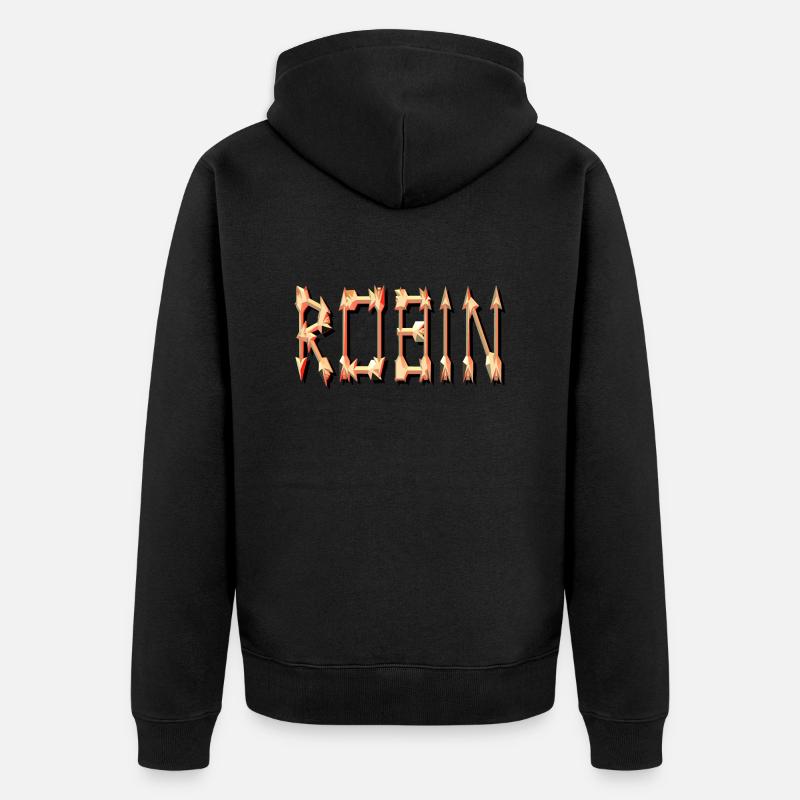 robin2 - Unisex Premium Bio Zip Hoodie - Schwarz