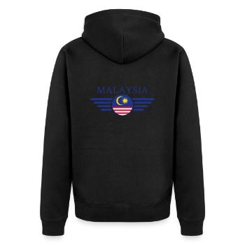 Malaysia Stil Design T-Shirt - Unisex Premium Bio Zip Hoodie - Schwarz - Hinten - Nico (187cm)