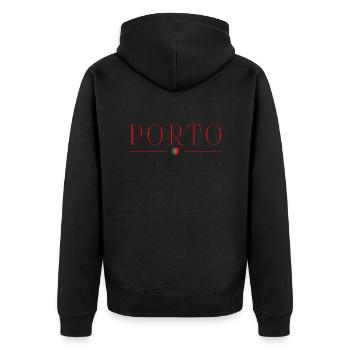 Porto, Portugal Style Design T-Shirt - Veste à capuche bio Premium Unisexe - noir - Dos - Nico (187cm)
