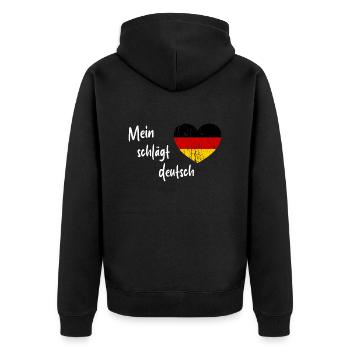 Die Wahl für Deutschland - Unisex Premium Bio Zip Hoodie - Schwarz - Hinten - Nico (187cm)