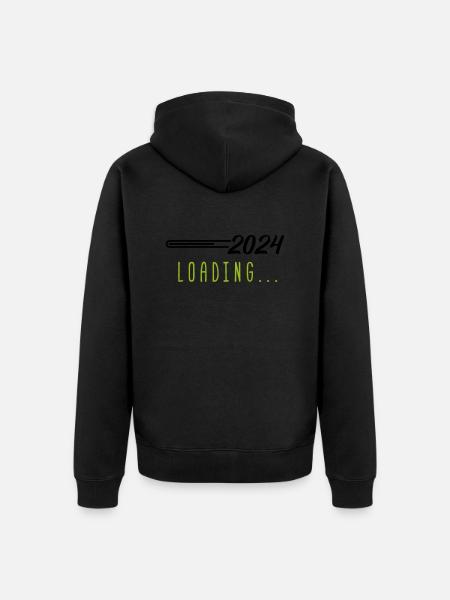 2024 loading - Unisex Premium Organic Zip Hoodie - black