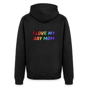 Ich liebe meine schwule Mutter - Unisex Premium Bio Zip Hoodie - Schwarz - Hinten - Nico (187cm)