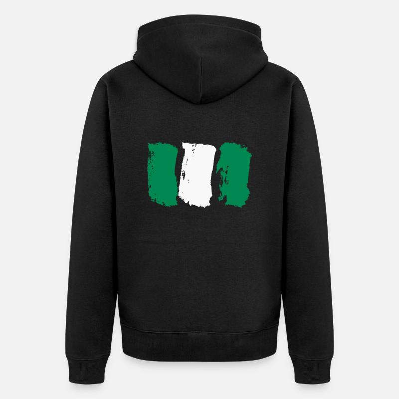 Drapeau de style nigérian - Veste à capuche bio Premium Unisexe - noir