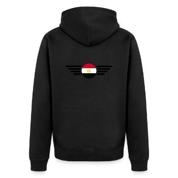 J’aime l’Égypte, T-Shirt Design Style Élégance - Veste à capuche bio Premium Unisexe - noir - Dos - Nico (187cm)
