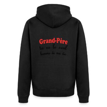 GRANDPA, you're the only man in my life - Unisex Premium Organic Zip Hoodie - black - Back - Nico (187cm)