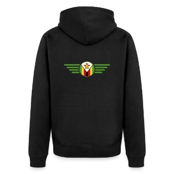 J’aime le Zimbabwe, T-shirt design de style élégance - Veste à capuche bio Premium Unisexe - noir - Dos - Nico (187cm)