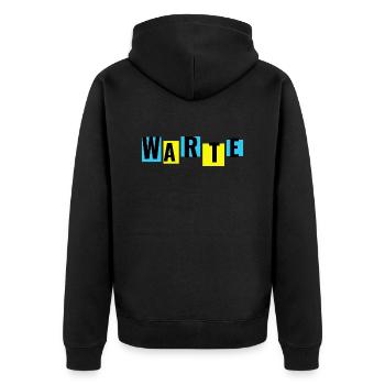 Wait, tell others to wait... - Unisex Premium Organic Zip Hoodie - black - Back - Nico (187cm)