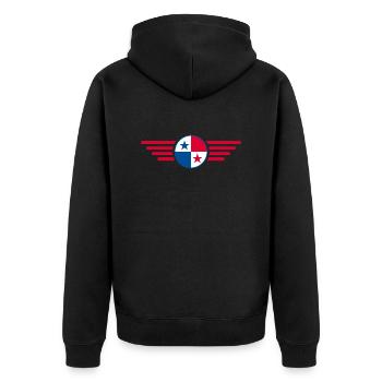 I Love Panama, Elegance Style Design T-Shirt - Unisex Premium Organic Zip Hoodie - black - Back - Nico (187cm)