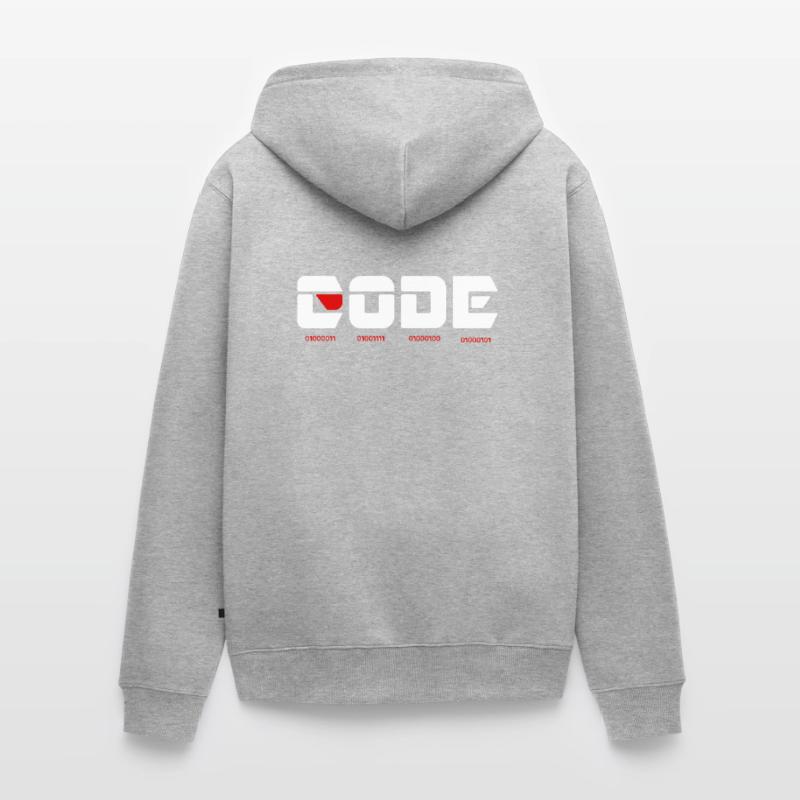 Code mscRedDesign binary light Unisex Premium Organic Zip Hoodie