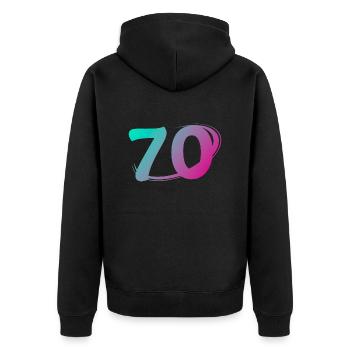 Numéro 70 multicolore - Veste à capuche bio Premium Unisexe - noir - Dos - Nico (187cm)