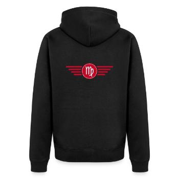 Sternzeichen Jungfrau, exklusives T-Shirt Design - Unisex Premium Bio Zip Hoodie - Schwarz - Hinten - Nico (187cm)