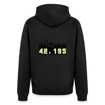 Berlin Skyline Marathon - Unisex Premium Organic Zip Hoodie - black - Back - Nico (187cm)