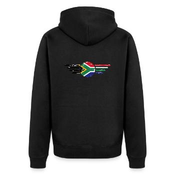 J’aime l’Afrique du Sud, T-Shirt Design de Style Élégance - Veste à capuche bio Premium Unisexe - noir - Dos - Nico (187cm)
