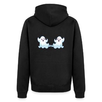 Ghost Ghost Cartoon 2 - Unisex Premium Organic Zip Hoodie - black - Back - Nico (187cm)