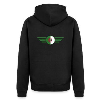 I Love Algeria, Elegance Style Design T-Shirt - Unisex Premium Organic Zip Hoodie - black - Back - Nico (187cm)