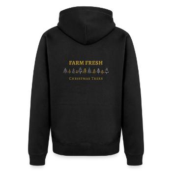 Farm Fresh Christmas trees, winter season - Unisex Premium Bio Zip Hoodie - Schwarz - Hinten - Nico (187cm)