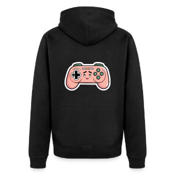Gamer Gamer Controller Gaming Cute Comic Gift - Unisex Premium Organic Zip Hoodie - black - Back - Nico (187cm)