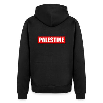 Palestina - Unisex Premium Bio Zip Hoodie - Schwarz - Hinten - Nico (187cm)