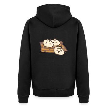 Sweet Asia Dumplings - Unisex Premium Organic Zip Hoodie - black - Back - Nico (187cm)