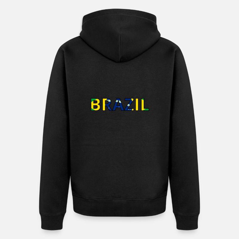 Drapeau Brazil - Veste à capuche bio Premium Unisexe - noir