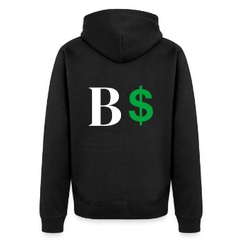 Lettre b dollar - Veste à capuche bio Premium Unisexe - noir - Dos - Nico (187cm)