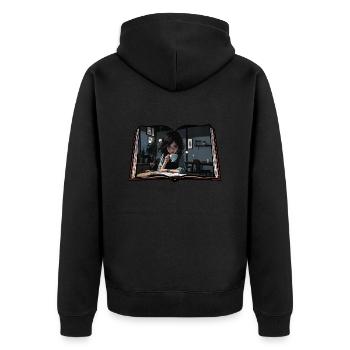 Lire un livre avec du café - Veste à capuche bio Premium Unisexe - noir - Dos - Nico (187cm)