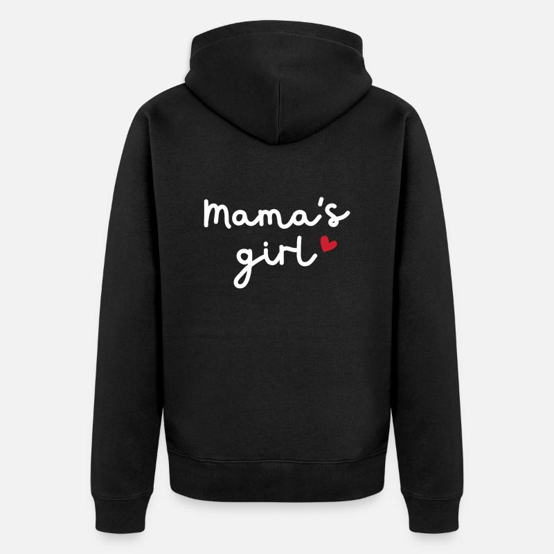 Mamas Mädchen - Unisex Premium Bio Zip Hoodie - Schwarz