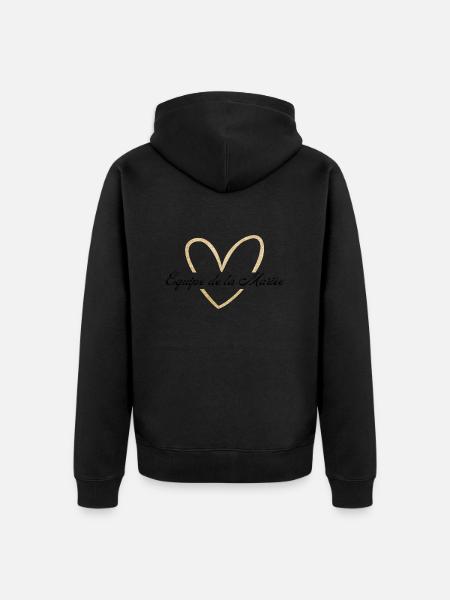 Équipe de La mariée cœur doré pailleté - Veste à capuche bio Premium Unisexe - noir