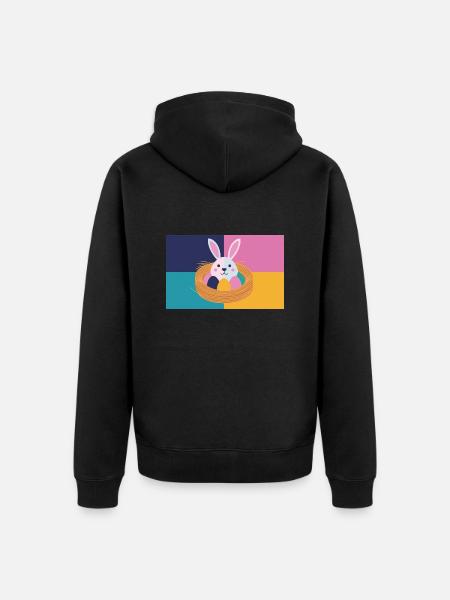 Easter Bunny No.05 - Unisex Premium Organic Zip Hoodie - black
