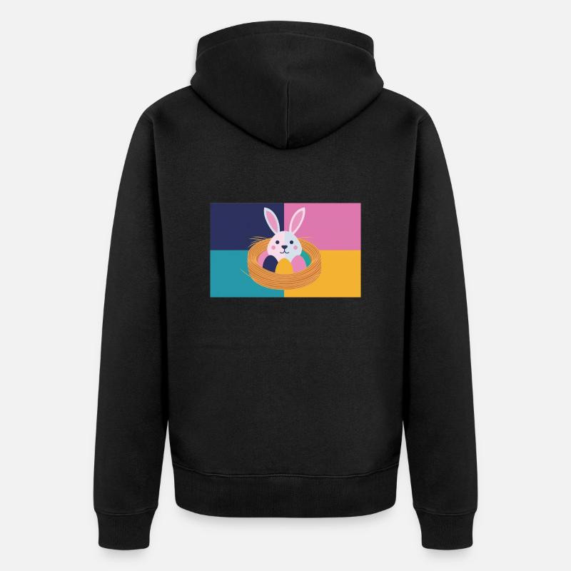 Lapin de Pâques n°05 - Veste à capuche bio Premium Unisexe - noir