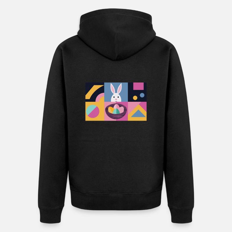 Lapin de Pâques n° 04 - Veste à capuche bio Premium Unisexe - noir