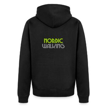 Nordic Walking - Sport - Endurance - Walking - Unisex Premium Organic Zip Hoodie - black - Back - Nico (187cm)