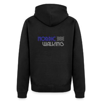 Nordic Walking - Sport - Endurance - Walking - Unisex Premium Organic Zip Hoodie - black - Back - Nico (187cm)