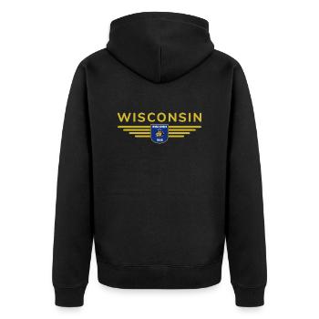 Chemise de fan du Wisconsin – Nature & Pride - Veste à capuche bio Premium Unisexe - noir - Dos - Nico (187cm)