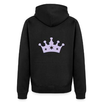 Princess Crown - Unisex Premium Bio Zip Hoodie - Schwarz - Hinten - Nico (187cm)