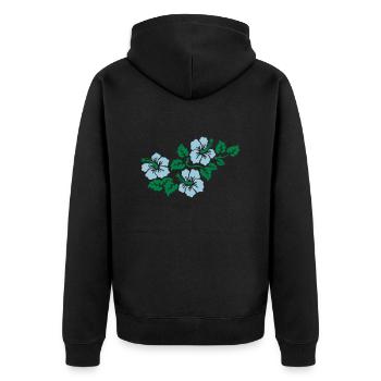 Les fleurs d'hibiscus 2 3farbig - Veste à capuche bio Premium Unisexe - noir - Dos - Nico (187cm)