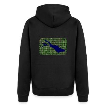 Bodensee - Unisex Premium Bio Zip Hoodie - Schwarz - Hinten - Nico (187cm)