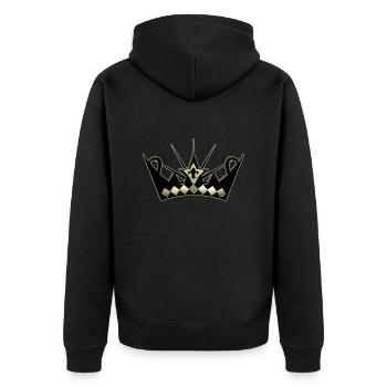 King3 - Unisex Premium Organic Zip Hoodie - black - Back - Nico (187cm)