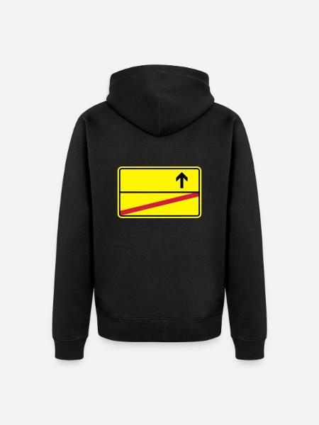 Ortsschild - Unisex Premium Bio Zip Hoodie - Schwarz