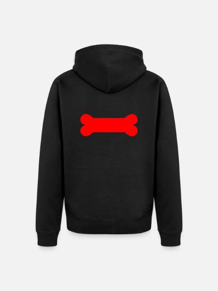 Pup Play Bone - Unisex Premium Bio Zip Hoodie - Schwarz