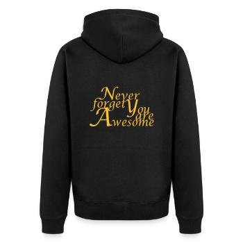 Never_forget_You_are_Awesome - Veste à capuche bio Premium Unisexe - noir - Dos - Nico (187cm)