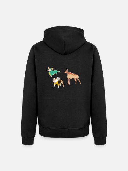 Hunde im Kostüm Hot Dog - Unisex Premium Bio Zip Hoodie - Schwarz