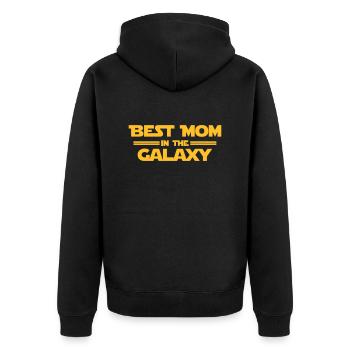 Best Mom in the Galaxy - Unisex Premium Organic Zip Hoodie - black - Back - Nico (187cm)