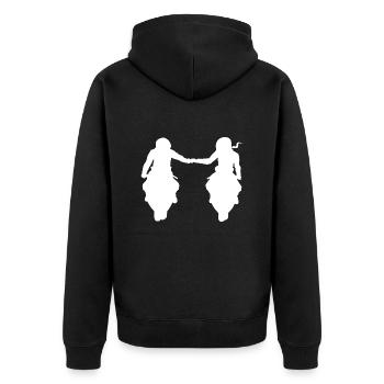 Bikercouple couple couple motorcycle super athletes - Unisex Premium Organic Zip Hoodie - black - Back - Nico (187cm)